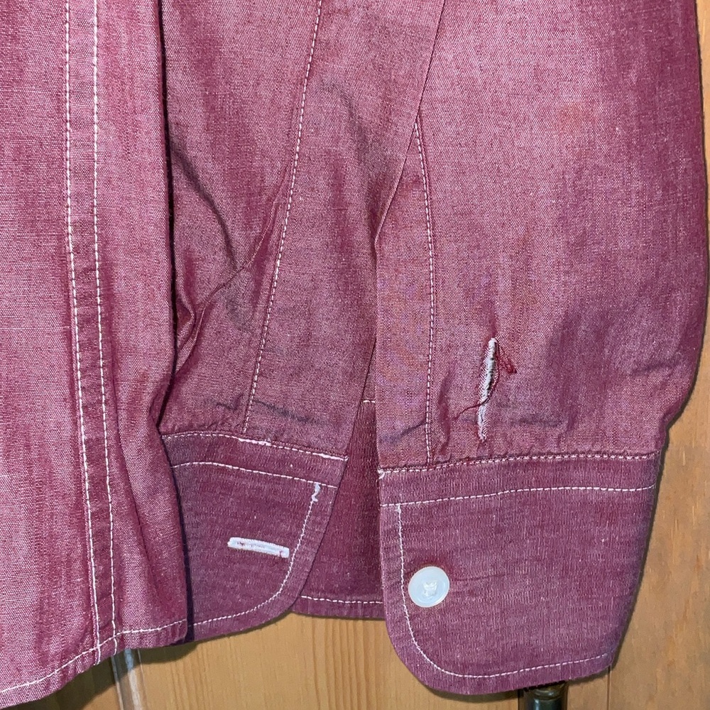 Yves Saint Laurent Men's Deep Red Dress Shirt 15.5 - Picture 5 of 10